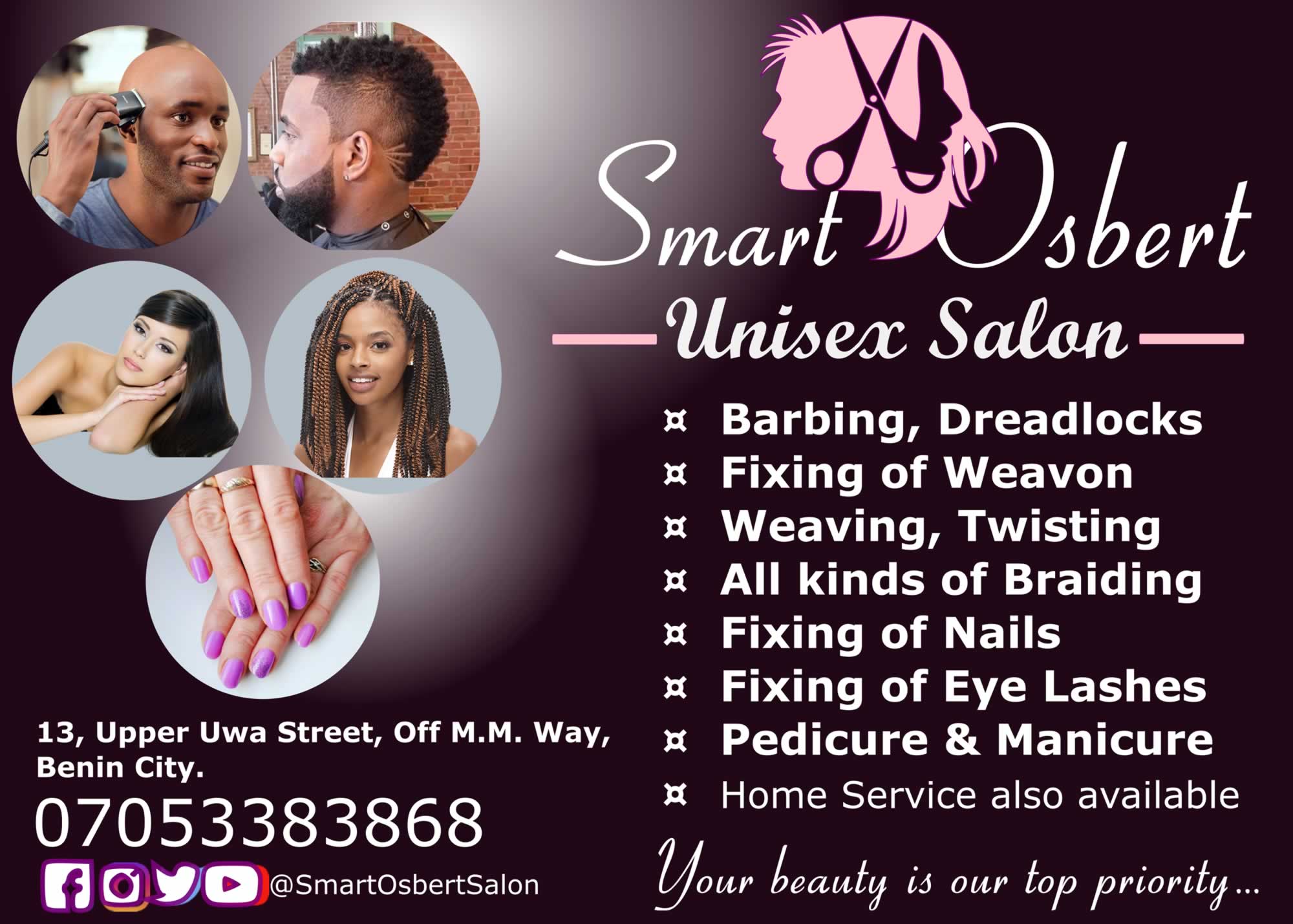 Unisex Beauty Salon Logo
